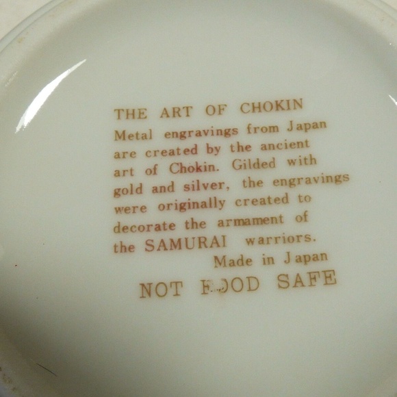 ART OF CHOKIN 24KT GOLD ENGRAVED WHITE TRINKET BOX HUMMINGBIRD DAFFODIL FLOWERS - Picture 4 of 7